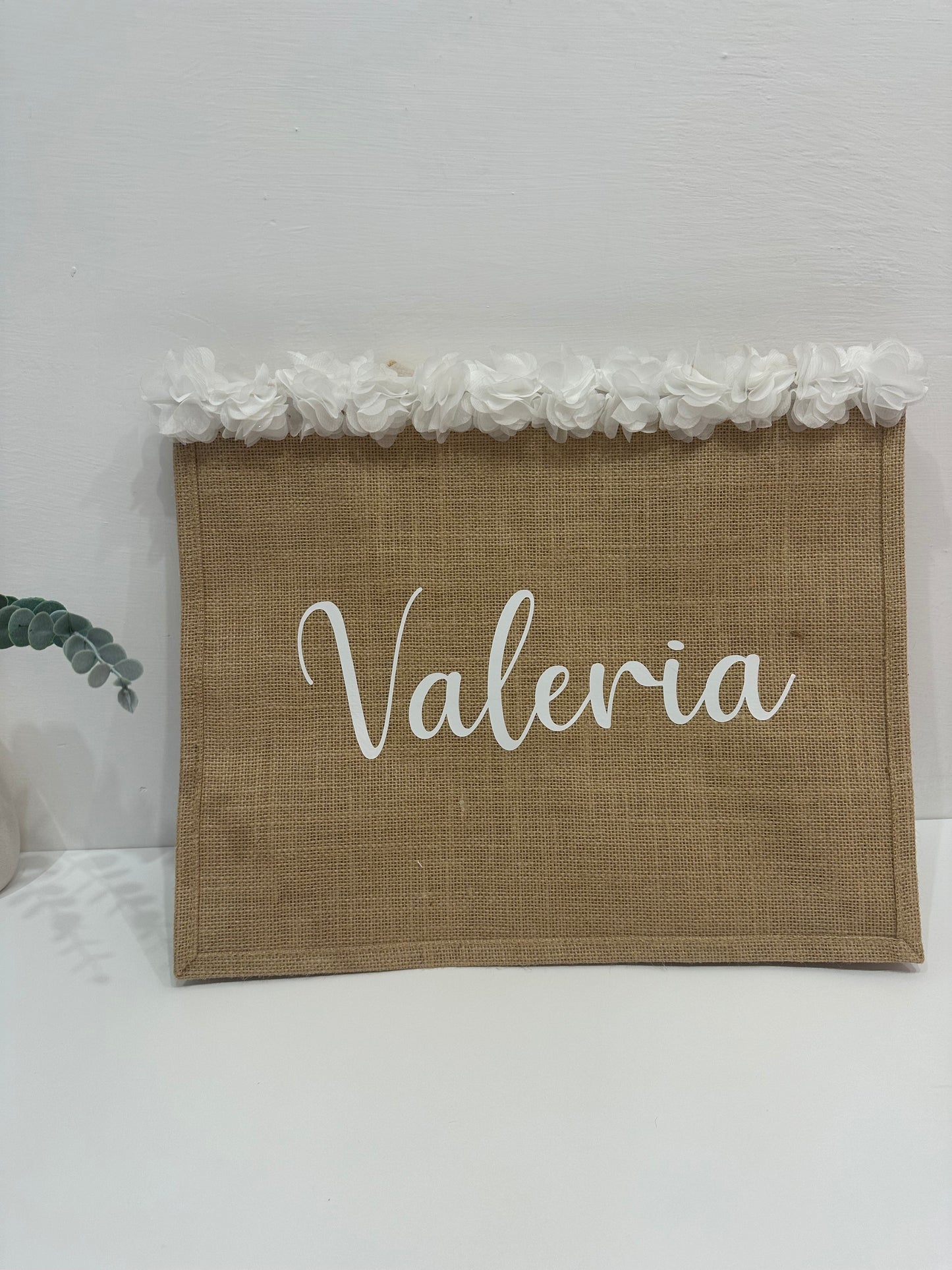 Borse mare in juta con fiori