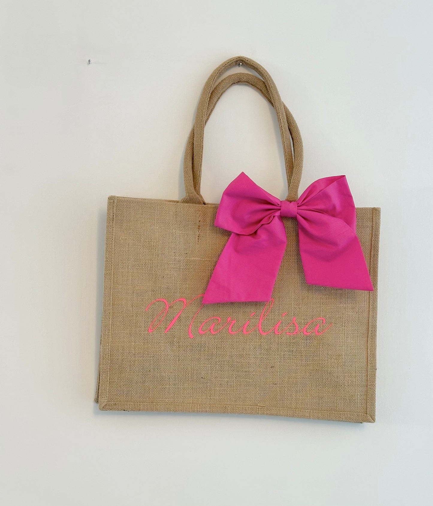 Borse mare in juta con fiocco