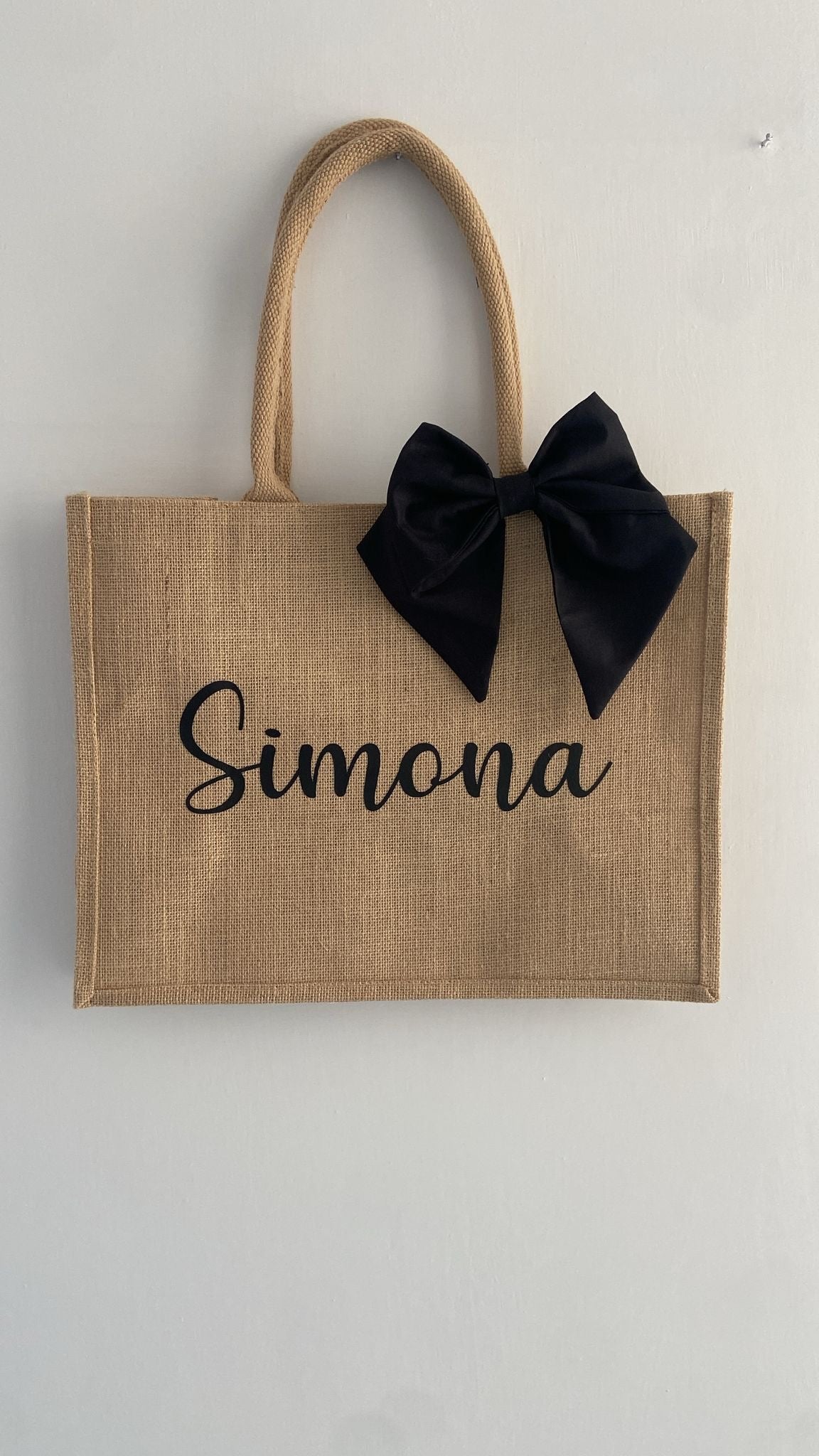 Borse mare in juta con fiocco