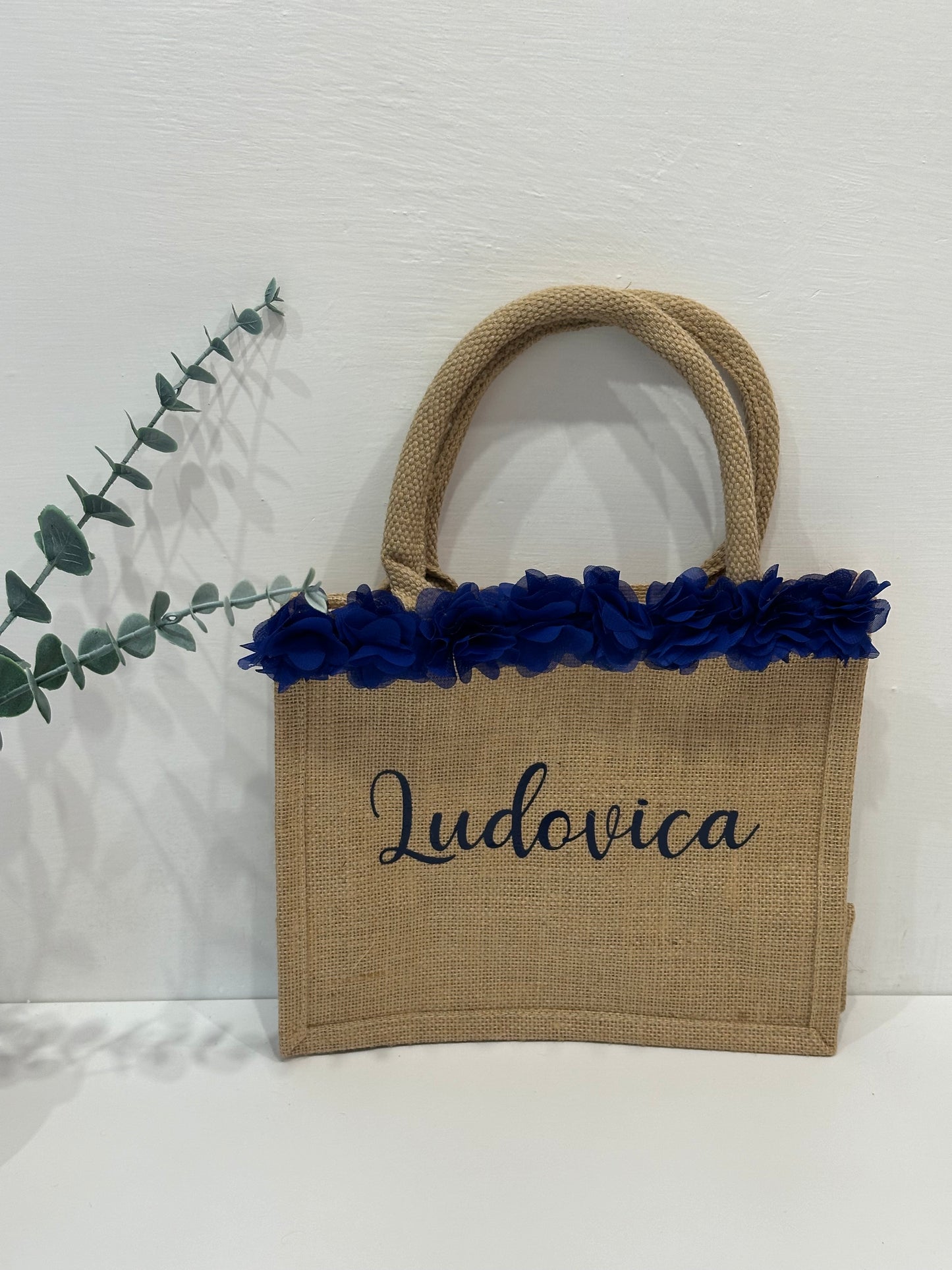 Borse mare in juta con fiori