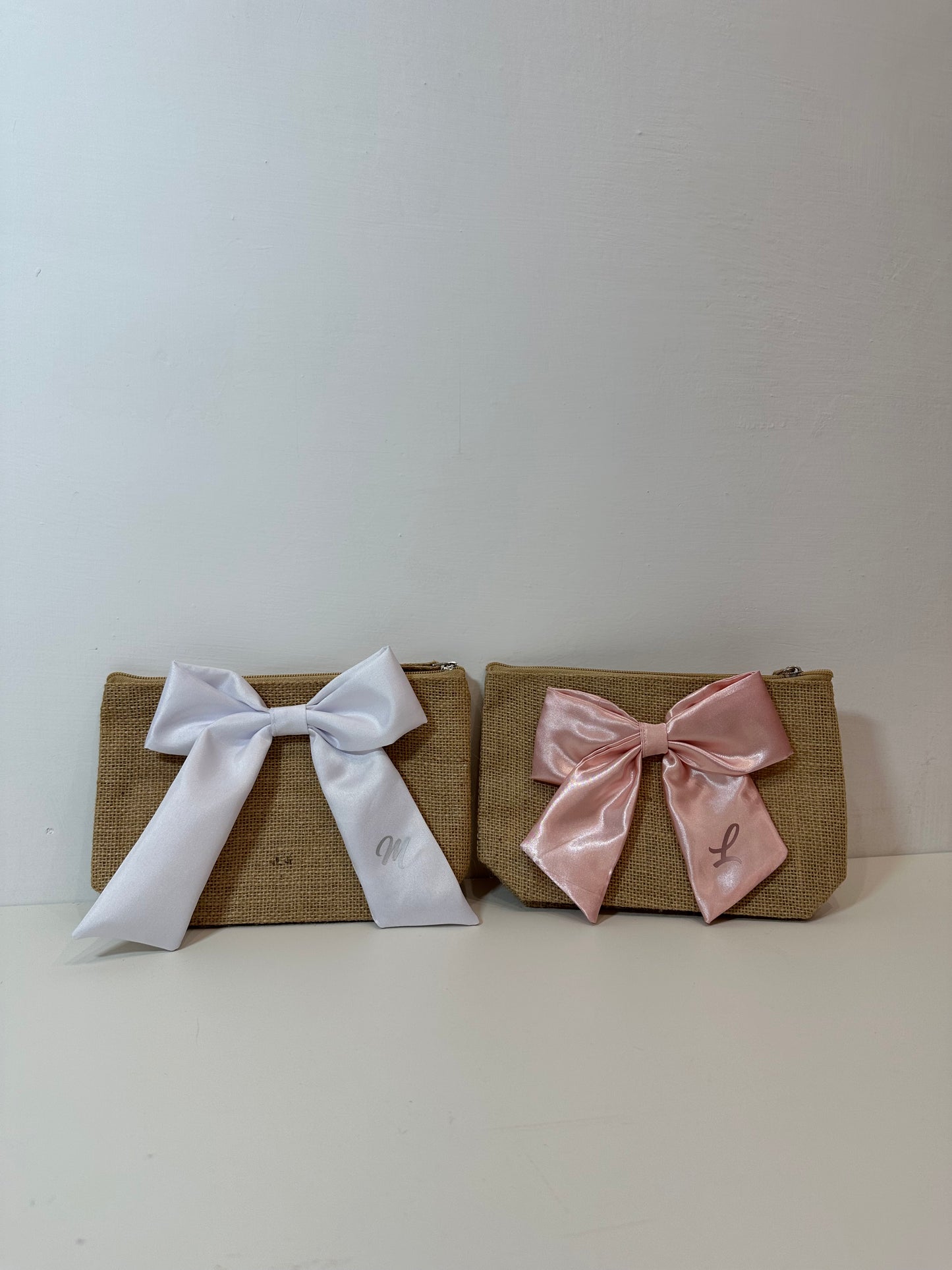 Borsello in juta con fiocco