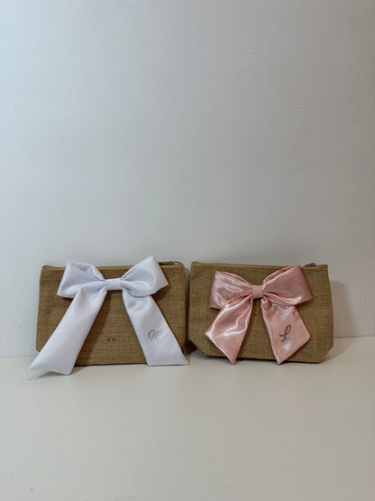 Borsello in juta con fiocco