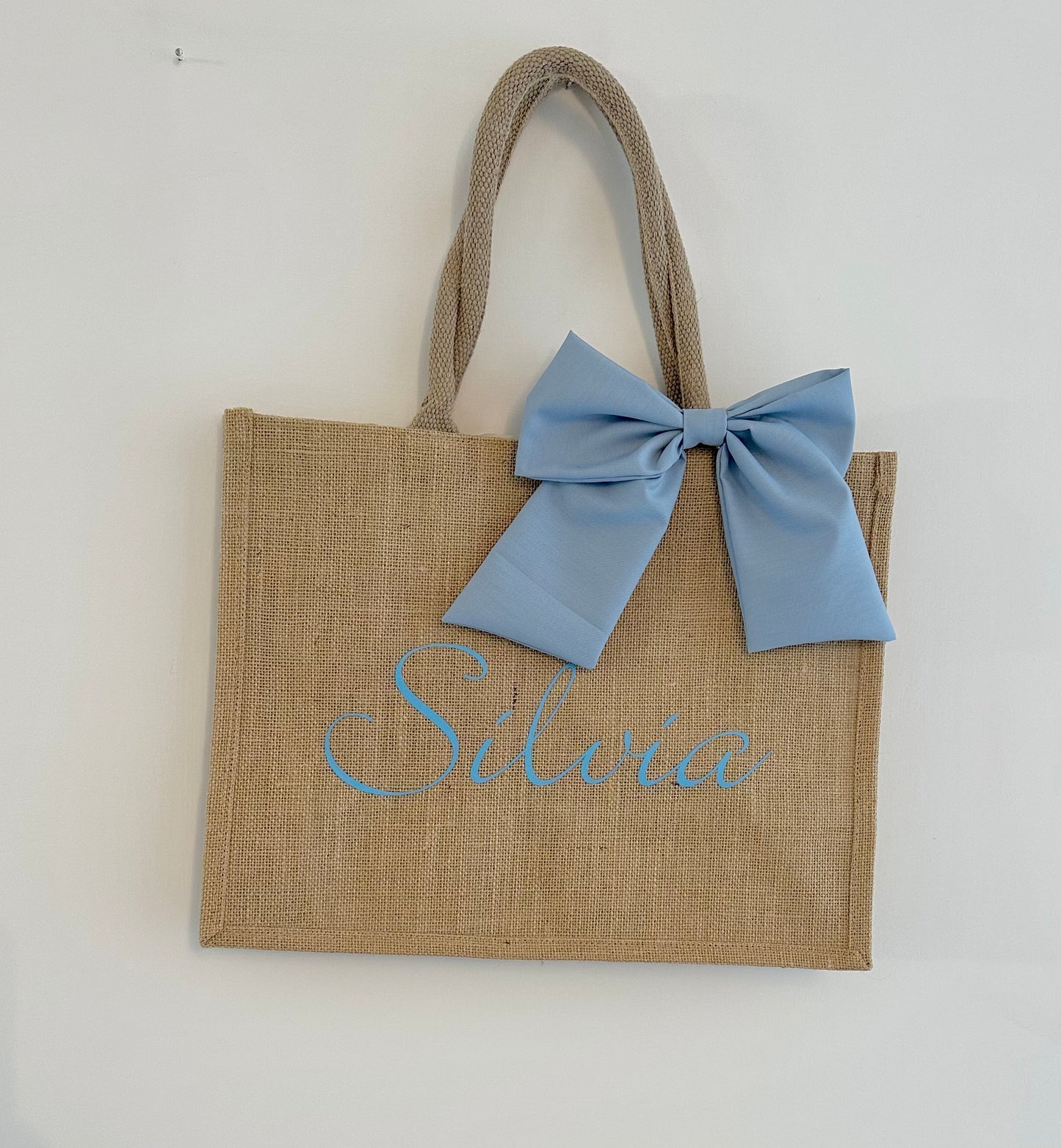 Borse mare in juta con fiocco