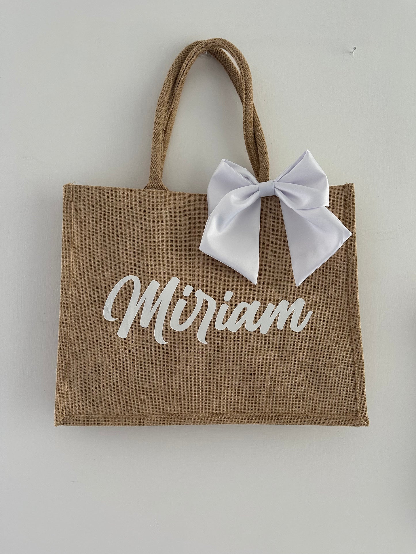 Borse mare in juta con fiocco